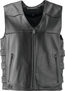 Kuryakyn Leather By River Road Plains Leather Vest Black - 2XL
