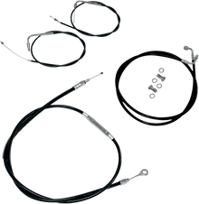 LA CHOPPERS Standard Black Vinyl Handlebar Cable/Brake Line Kit - Mini Ape Hangers - '07-'15 Softail LA-8110KT-08B