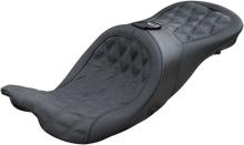 DANNY GRAY Longhaul 2Up Seat - Air - w/ Driver Backrest Capability - Double Diamond w/ Gray Stitch - FL '08-'23 21-413DIAAIR