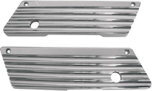 JOKER MACHINE Finned Saddlebag Latch Covers - Chrome - FL '93-'13 04-50-1