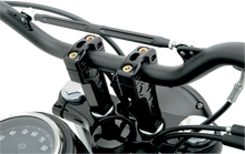 JOKER MACHINE Dual Handlebar Riser Clamp Assembly - 4" - Harley Davidson - Black 03-864B