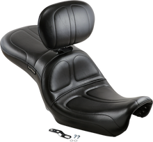 LE PERA Maverick Seat - with Backrest - Stitched - Black - FLD/FXD '06-'17 LK-970BR