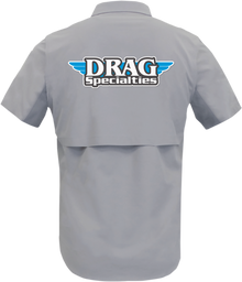 THROTTLE THREADS Drag Specialties Vented Shop Shirt - Gray - XL DRG31ST26GYXL