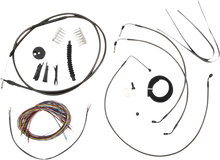 LA CHOPPERS Complete Midnight Braided Cable Kit - Quick Connect - 12"-14" Handlebars - ABS - '18-'22 Softail LA-8155KT2-13M