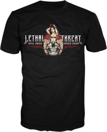 LETHAL THREAT Evil Iron T-Shirt - Black - XL LT20893XL