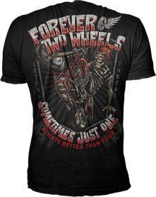 LETHAL THREAT Forever Two Wheels T-Shirt - Black - XL LT20898XL