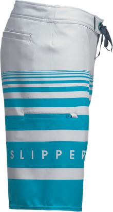SLIPPERY Glide Board Shorts - Gray/Aqua - US 44 3230-0249