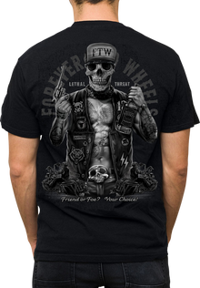 LETHAL THREAT Friend or Foe T-Shirt - Black - XL LT20904XL