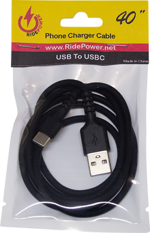 RIDEPOWER USB to USB-C Cable - Charger - Single-End - 40" RPUSBUSBC40