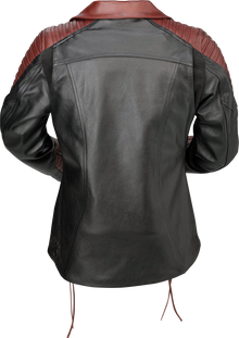 Z1R Women's Combiner Leather Jacket - Black/Red - XS 2813-1009