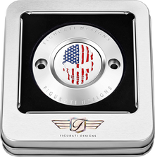 FIGURATI DESIGNS Timing Cover - 2 Hole - Skull - Stainless Steel FD24-TC-2H-SS