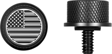 FIGURATI DESIGNS Seat Mounting Knob - Black - Black/White American Flag - Contrast Cut FD26-SEAT KN-BK