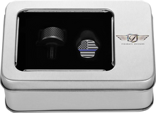 FIGURATI DESIGNS Seat Mounting Knob - Black - Blue Line American Flag FD71-SEAT KN-BK