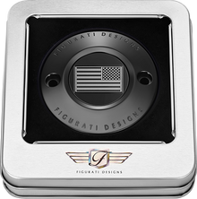 FIGURATI DESIGNS Timing Cover - 2 Hole - American Flag - Contrast Cut - Black FD26R-TC-2H-BLK