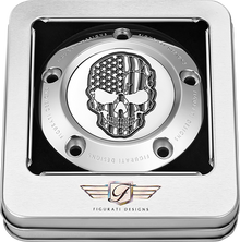 FIGURATI DESIGNS Timing Cover - 5 Hole - Skull - Contrast Cut - Stainless Steel FD27-TC-5H-SS