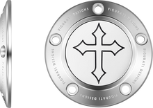 FIGURATI DESIGNS Timing Cover - 5 Hole - Cross - Stainless Steel FD41-TC-5H-SS