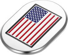 FIGURATI DESIGNS Antenna Cover - Left Rear Fender - American Flag - Chrome FD20-AC-SS-LT