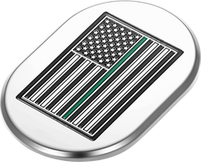 FIGURATI DESIGNS Antenna Cover - Right Rear Fender - Green Line American Flag - Chrome FD72-AC-SS-RT