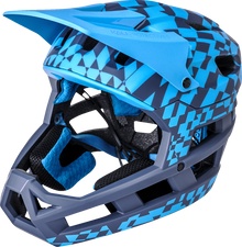 KALI DH Invader Helmet - LTD Glitch - Matte Navy/Cyan - L-2XL 0211323227