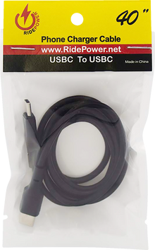 RIDEPOWER Male USB-C to Male USB-C Cable - Phone - Charger - 40" - Black RPUSBCUSBC40