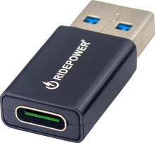 RIDEPOWER Male USB to Female USB-C Adapter - Power - Compact - Black RPUSBUSBCADPT