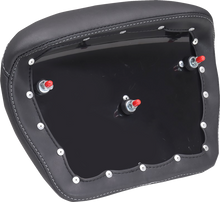 MUSTANG Deluxe Chopped Tour-Pak® Sissy Bar Pad - Black w/ Gunmetal Stitch - Touring 88405GM