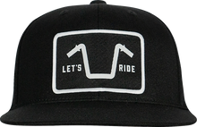 AMERICAN BIKER Handlebar Society Flexfit® Flatbrim Hat - Black - Large/XL ABBHANDLEBAR05H12BKL