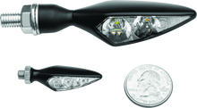 Kuryakyn Rhombus S Single Fuction Front Left Clear Lens Amber Satin Black