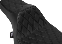 DRAG SPECIALTIES SEATS Extended Reach Predator III Seat - Vinyl - Black Double Diamond Stitch - FLH/FLT '23-'25 4706B