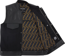 THRASHIN SUPPLY CO. Kanan Leather/Denim Riding Vest - Black - XL TMJ-13-11
