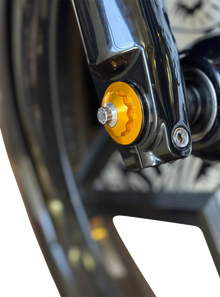 PAUL YAFFE BAGGER NATION Y-Axle with 12 Point Style Axle Cover Kit - Custom - Front - Gold - 1" PYO:YAXLE-07-TP-GD