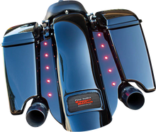 PAUL YAFFE BAGGER NATION Swoop Rear Fender - With Side Covers - Black Plate Frame - Lightning Bolts - HD Touring PYO:KIT-3PC-DO-STD-B