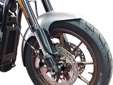 PAUL YAFFE BAGGER NATION Cafe Front Fender - 19" Wheel - Black Inverted Fork Adapter - HD Softail '18-'26 PYO:CAFE-19-18LR-B-C