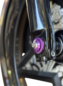PAUL YAFFE BAGGER NATION Y-Axle with 12 Point Style Axle Cover Kit - Custom - Front - Purple - 1" PYO:YAXLE-07-TP-PR