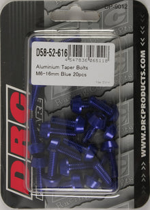 Aluminum Taper Bolts Blue M6x16mm 20/Pk