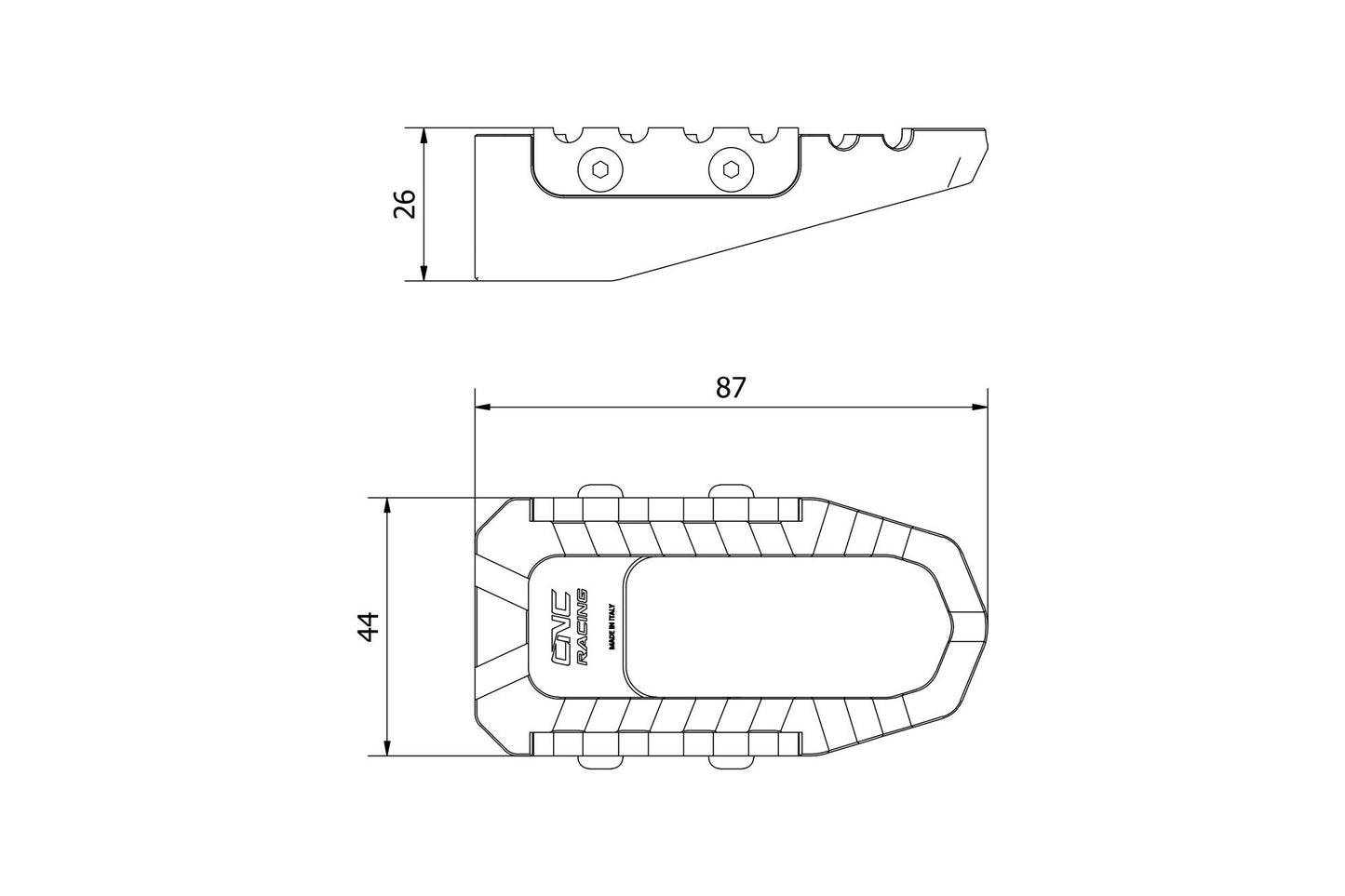 CNC Racing Touring Footpegs for PEAxx Mounts