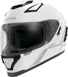 Stryker Full Face Helmet With Mesh Intercom Gloss White Lg