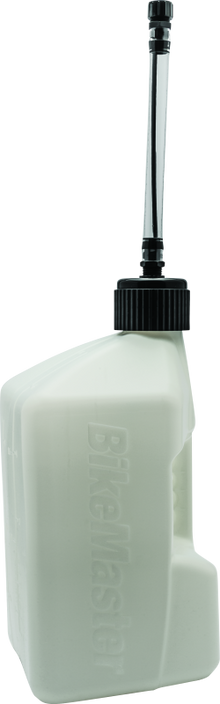 BikeMaster 5 Gallon White Jug Black Cap w/ Auto Shut Off Hose