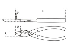 Beta Tools Model 1034 130X13mm-Internal Circlip Pliers 90°