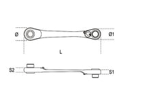 Beta Tools Model 194 1/4X5/16-Reversib Ratcheting Wrenches for Bits