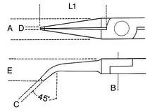 Beta Tools Model 1172 Bm/P-Flat Bent Long Nose Pliers