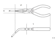 Beta Tools Model 1168 Bm200mm-Long Bent Needle Nose Pliers