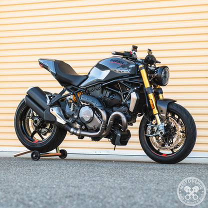 Motodemic LED and Round Halogen Headlight Conversion Kit for the Ducati Monster 1200, 821, and 797 (2017+)