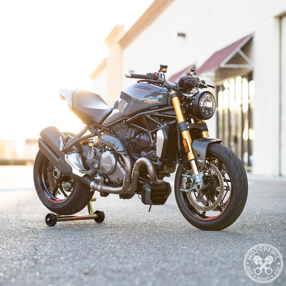 Motodemic LED and Round Halogen Headlight Conversion Kit for the Ducati Monster 1200, 821, and 797 (2017+)