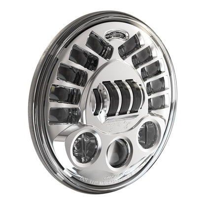 Motodemic 7 Inch Low Profile Adaptive 2 LED Round Headlight Kit