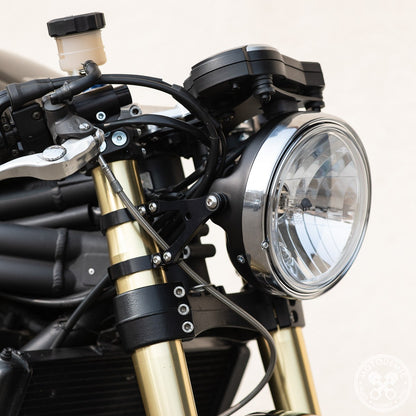 Motodemic 7 inch Metric Style LED and Round Halogen Headlight Kit