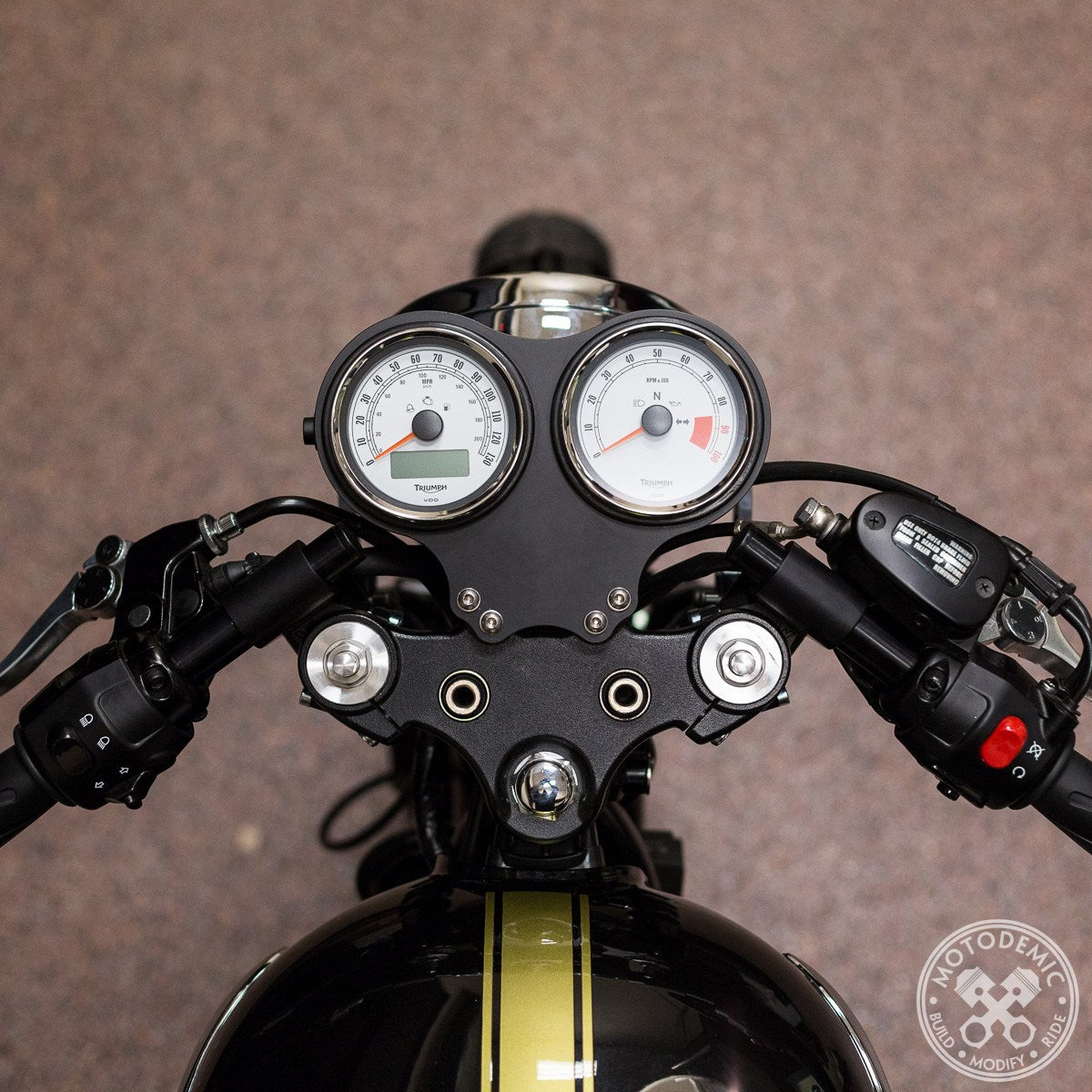 Motodemic Triumph Flat Gauge Cluster Bracket