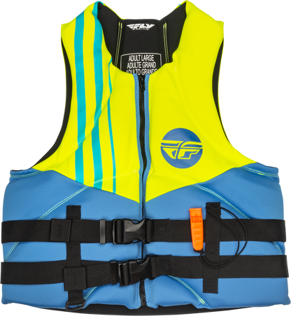 Neoprene Flotation Vest Blue/Hi Vis/Teal Xl