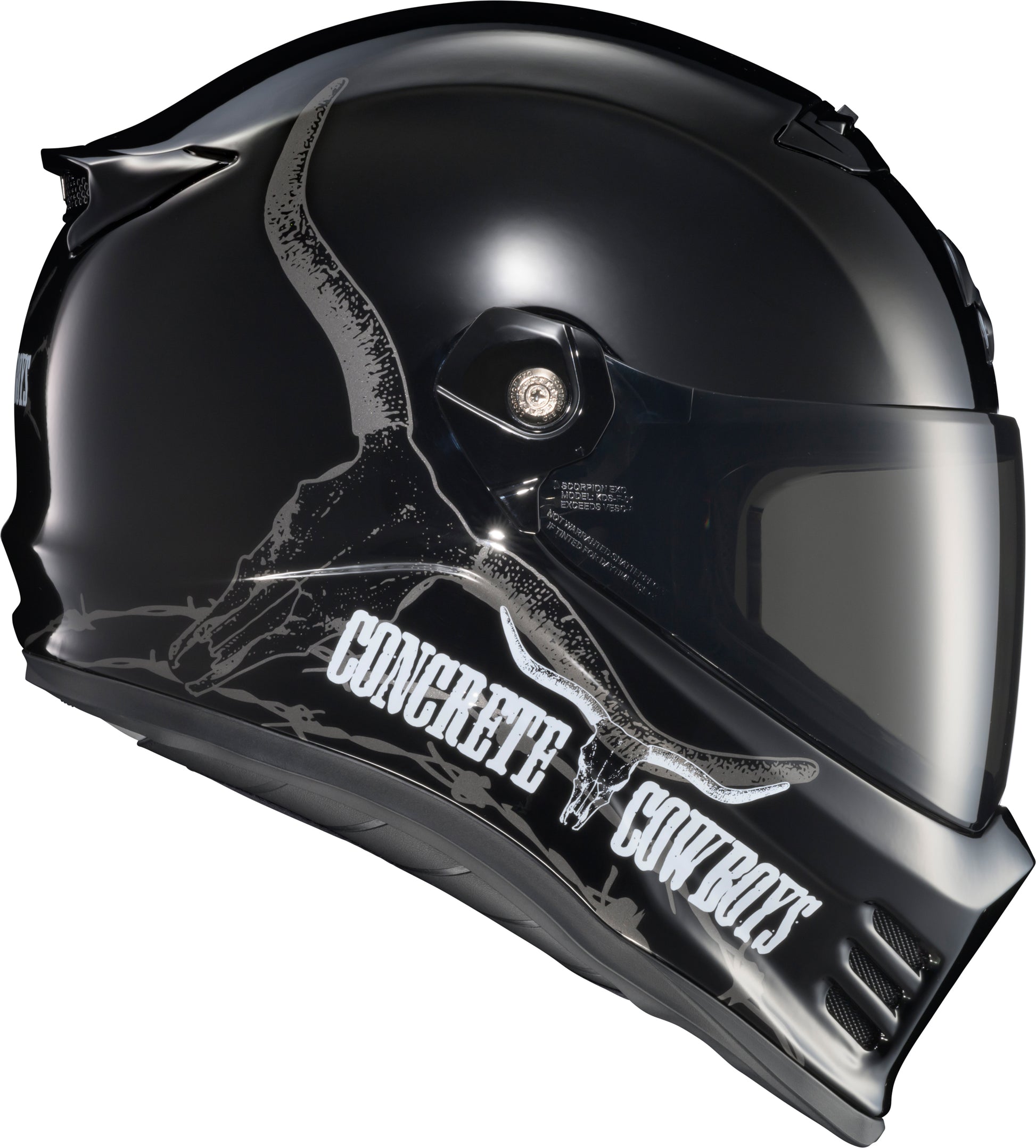 Covert Fx Full Face Helmet Concrete Cowboys Gloss Blk Sm
