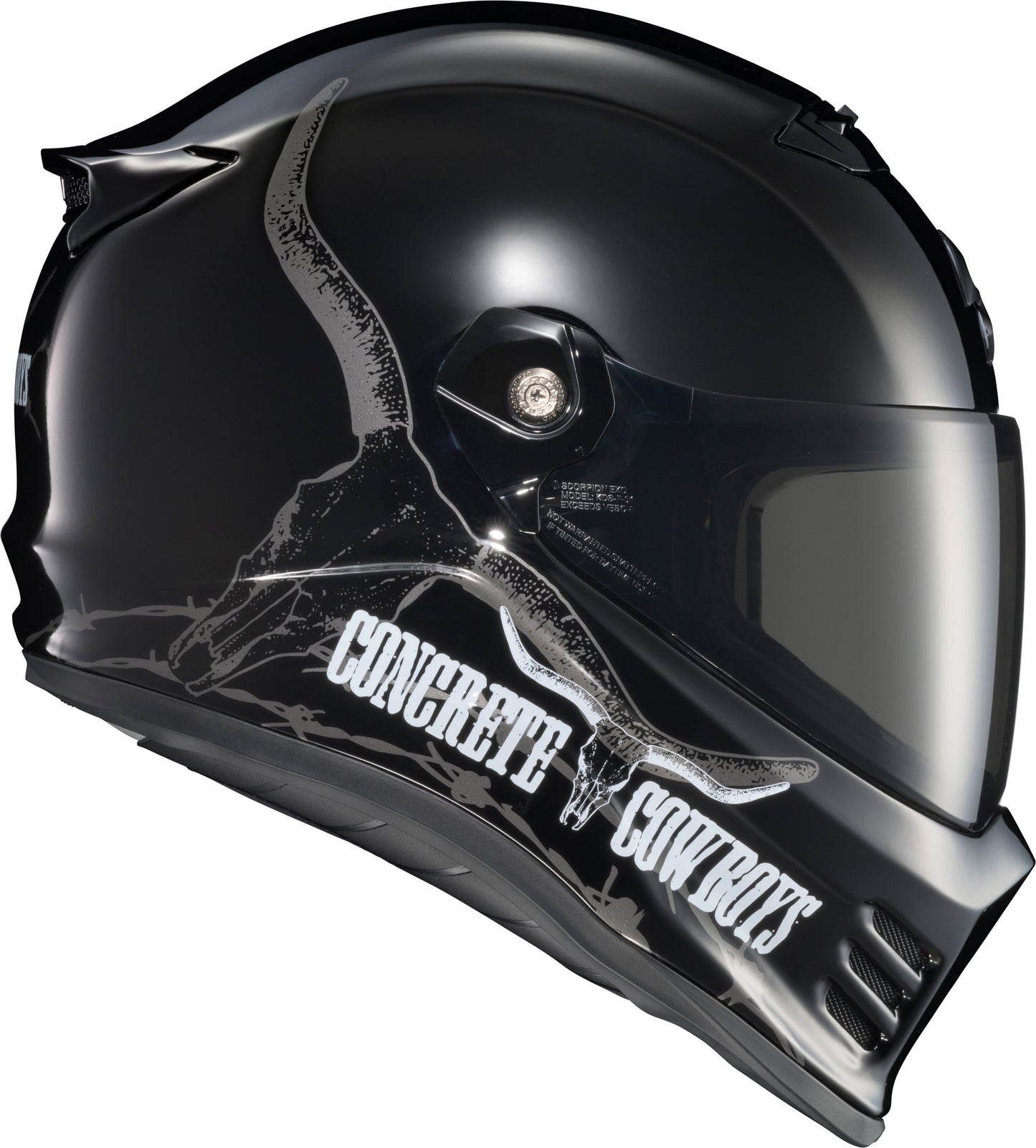 Covert Fx Full Face Helmet Concrete Cowboys Gloss Blk 2x